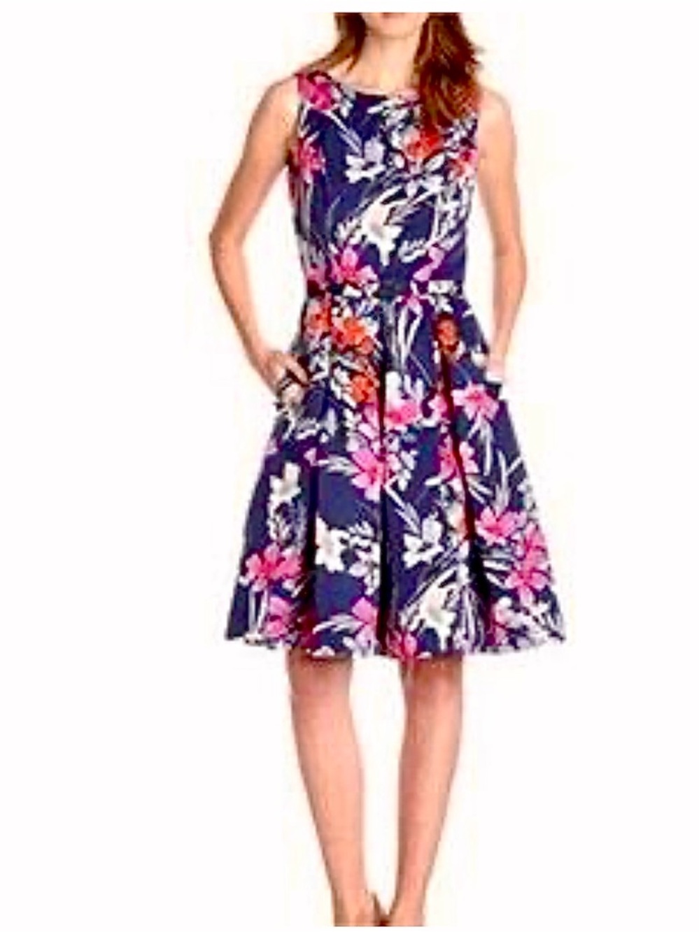 Eliza J Midnight Blue Dress Floral Dress